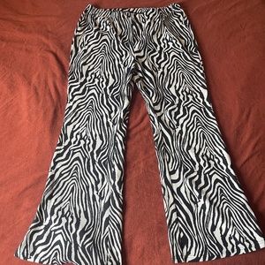 Zebra print high waisted pants